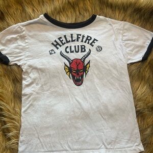 Hellfire Club Kids Baseball Tee - White